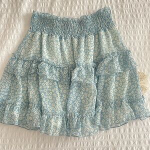 Blue skirt with ruffles